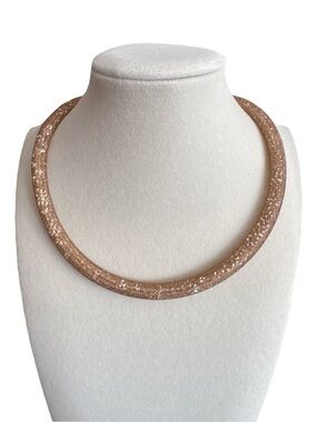 Swarovski Rose Gold Stardust Crystal Choker  Necklace